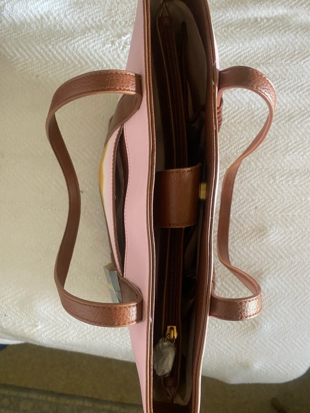 Great Ombre Tote Braided Brown Straps Lots of Pockets - Picture 5 of 9